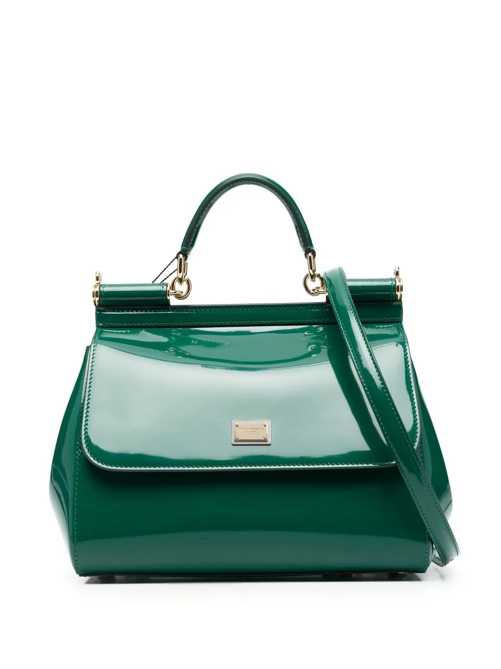 

Dolce & Gabbana Sicily logo-plaque shoulder bag - Verde