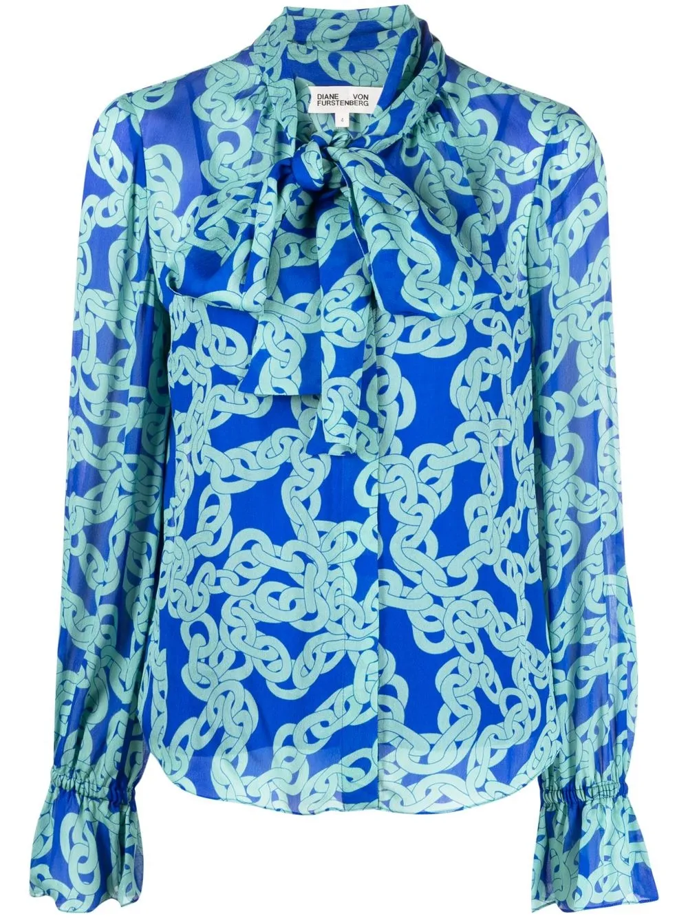 DVF Diane Von Furstenberg chain-link Print Blouse - Farfetch