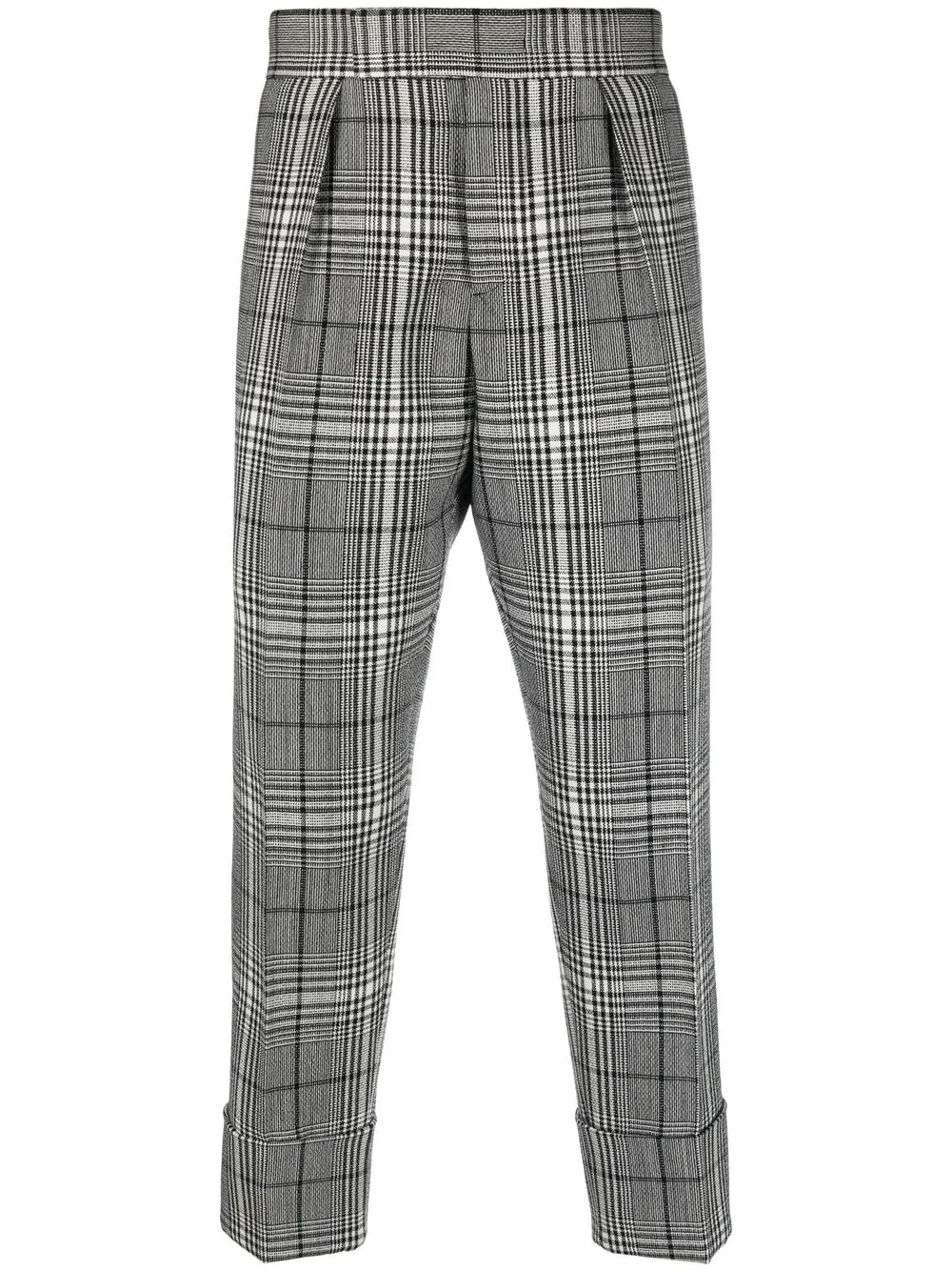 

SAPIO check-pattern cropped trousers - Black