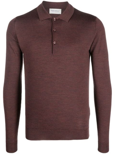 John Smedley button-front long-sleeved polo shirt