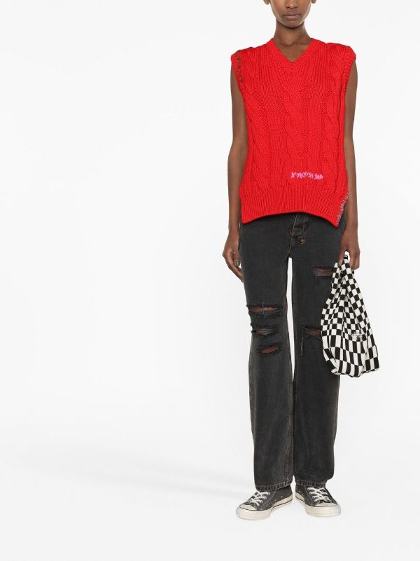 Marni cable-knit Asymmetric Vest - Farfetch