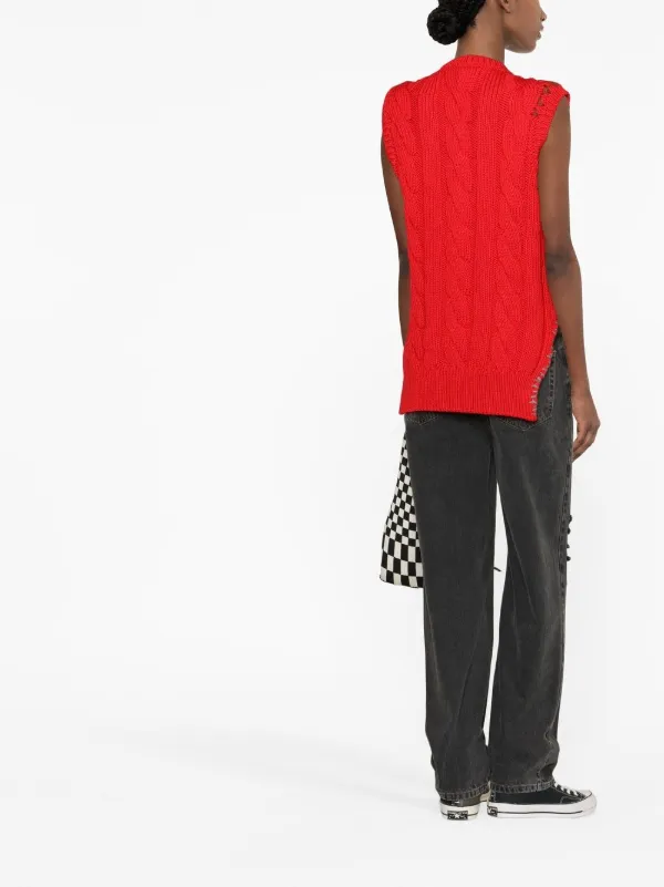 Marni cable-knit Asymmetric Vest - Farfetch