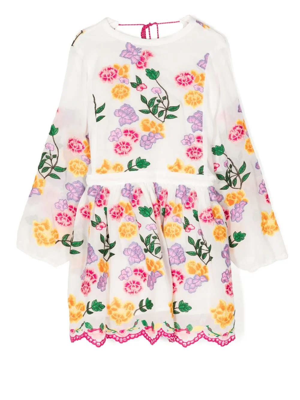 

MARLO Lily floral-embroidered dress - White