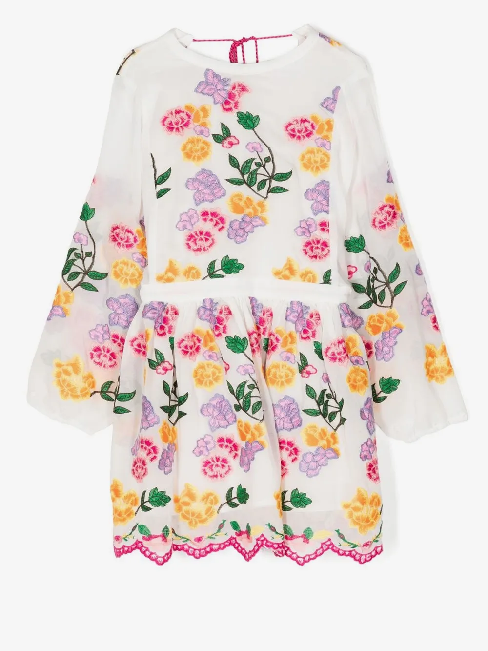 MARLO Lily floral-embroidered dress | White | Image 1