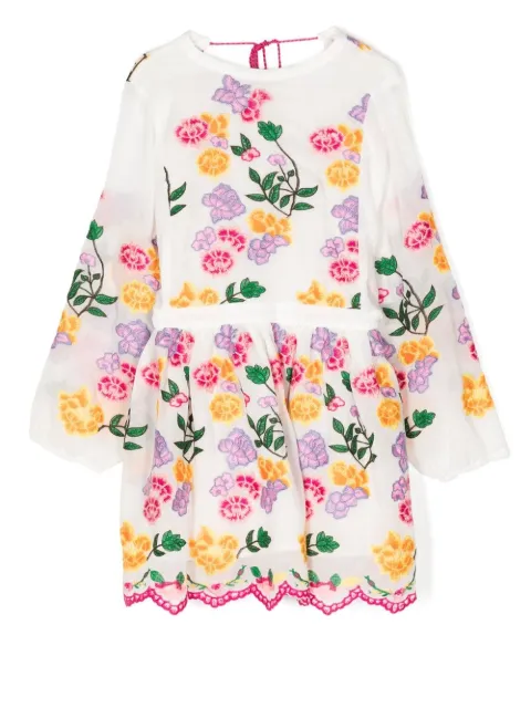 MARLO Lily floral-embroidered dress