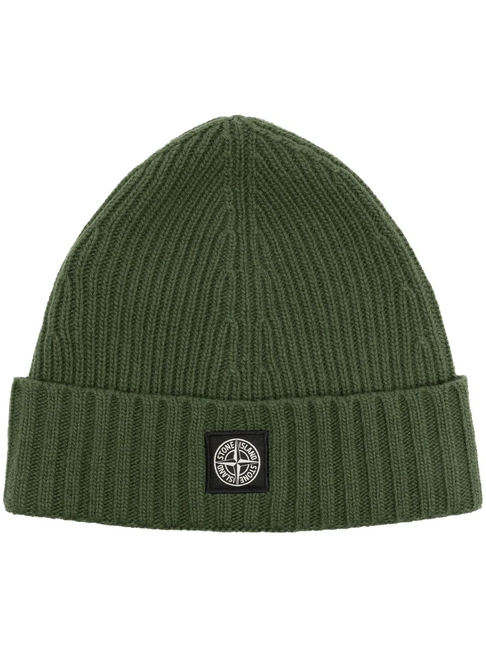 

Stone Island Junior compass-patch ribbed-knit beanie - Green
