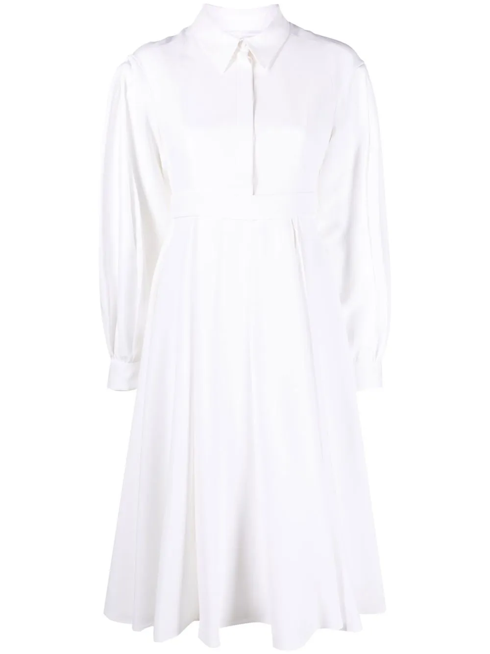 

Giovanni Bedin vestido camisero midi manga larga - Blanco