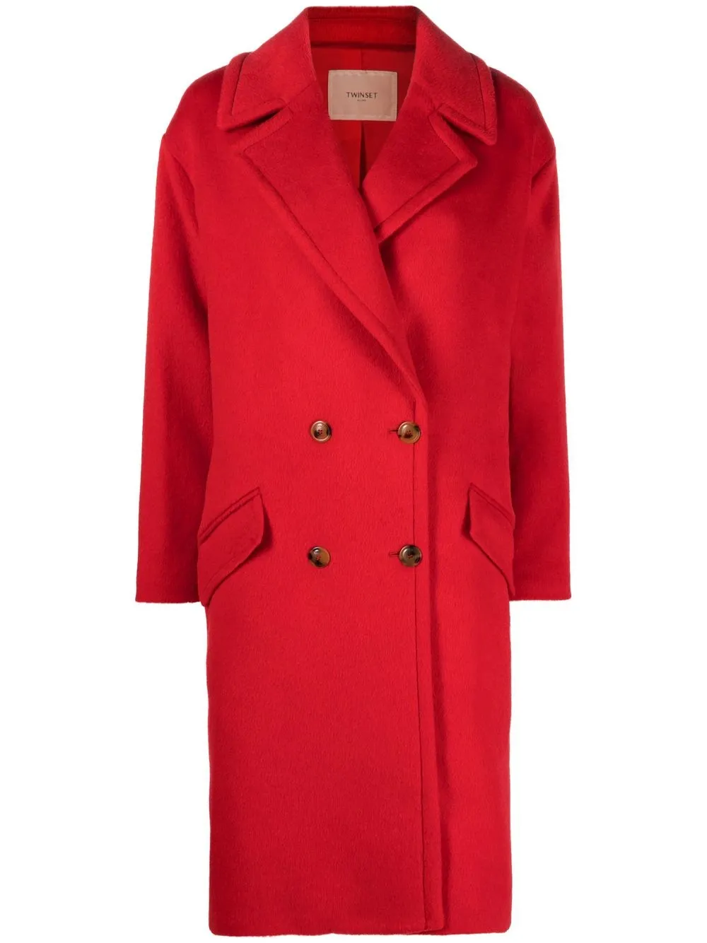 

TWINSET abrigo con botones - Rojo