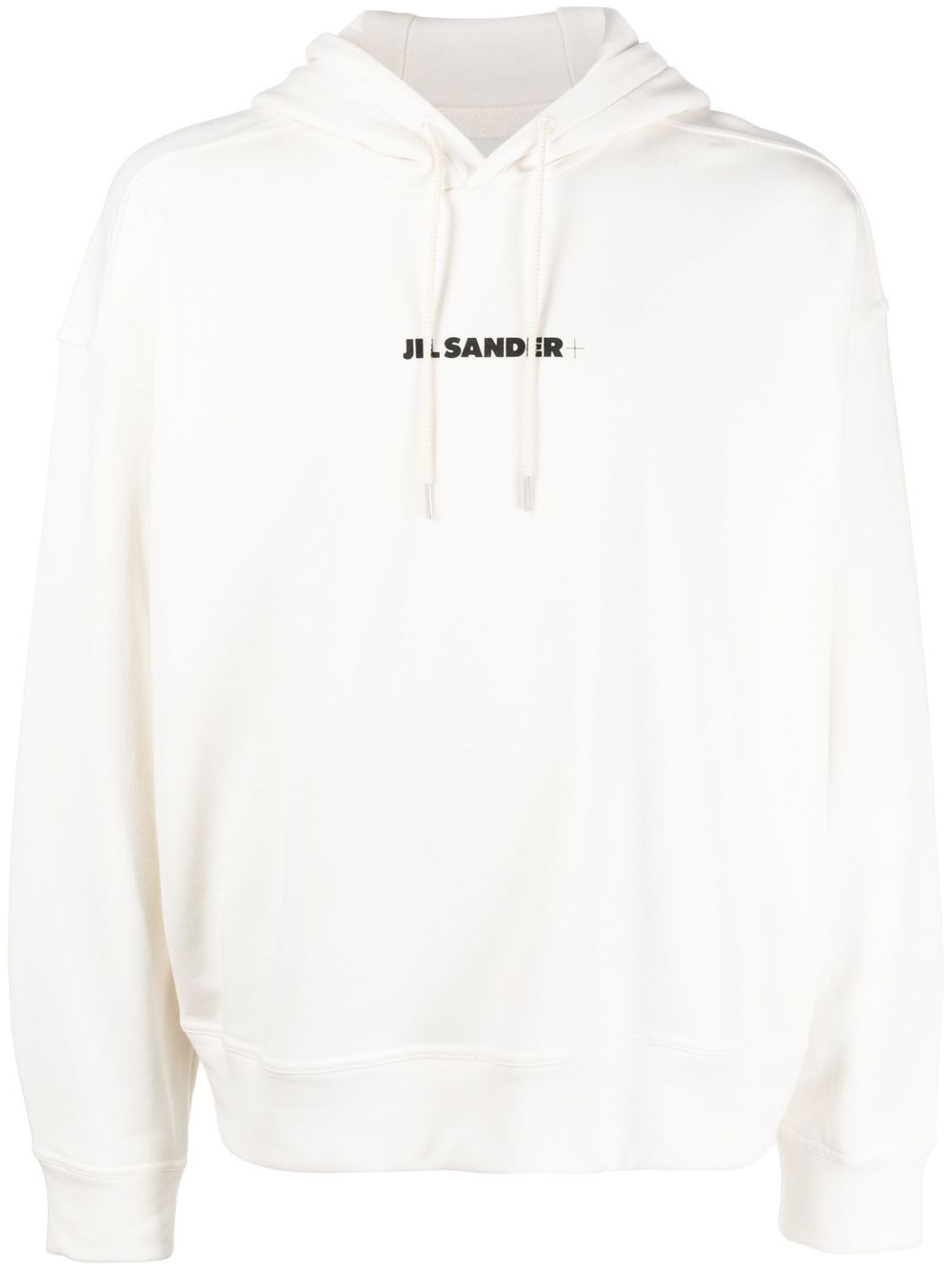 Jil Sander Logo-print Drawstring Hoodie In White