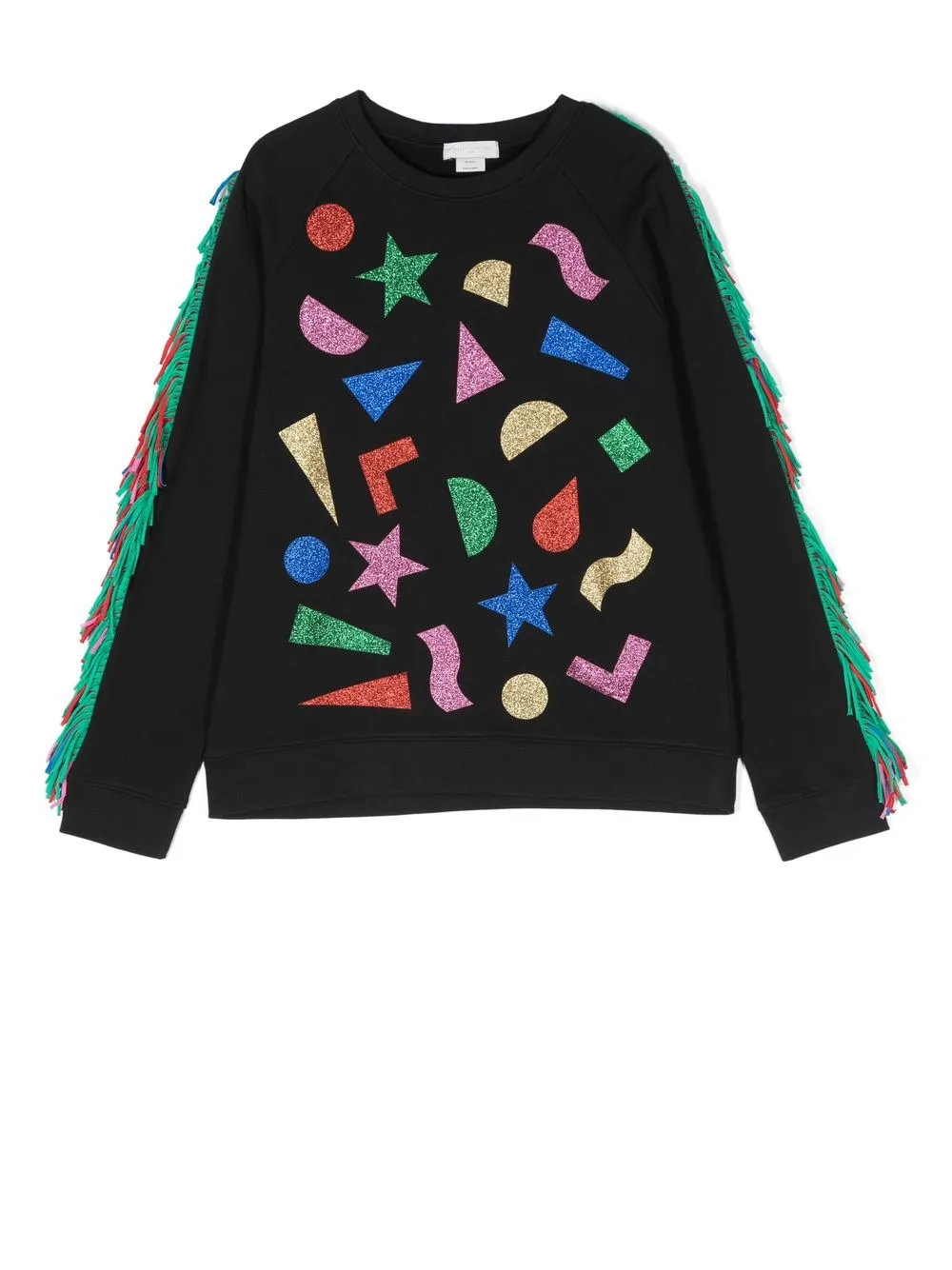 

Stella McCartney Kids sudadera estampada con flecos - Negro