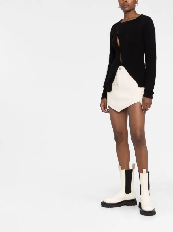 Jacquemus La Maille Pau Asymmetric Cardigan | Black | FARFETCH