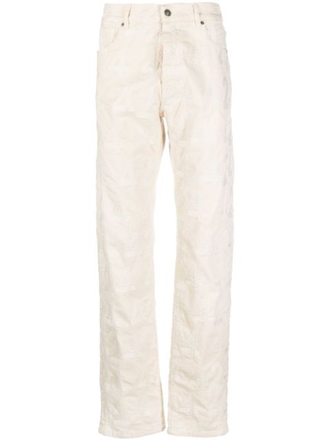 424 bleach-wash straight-leg jeans