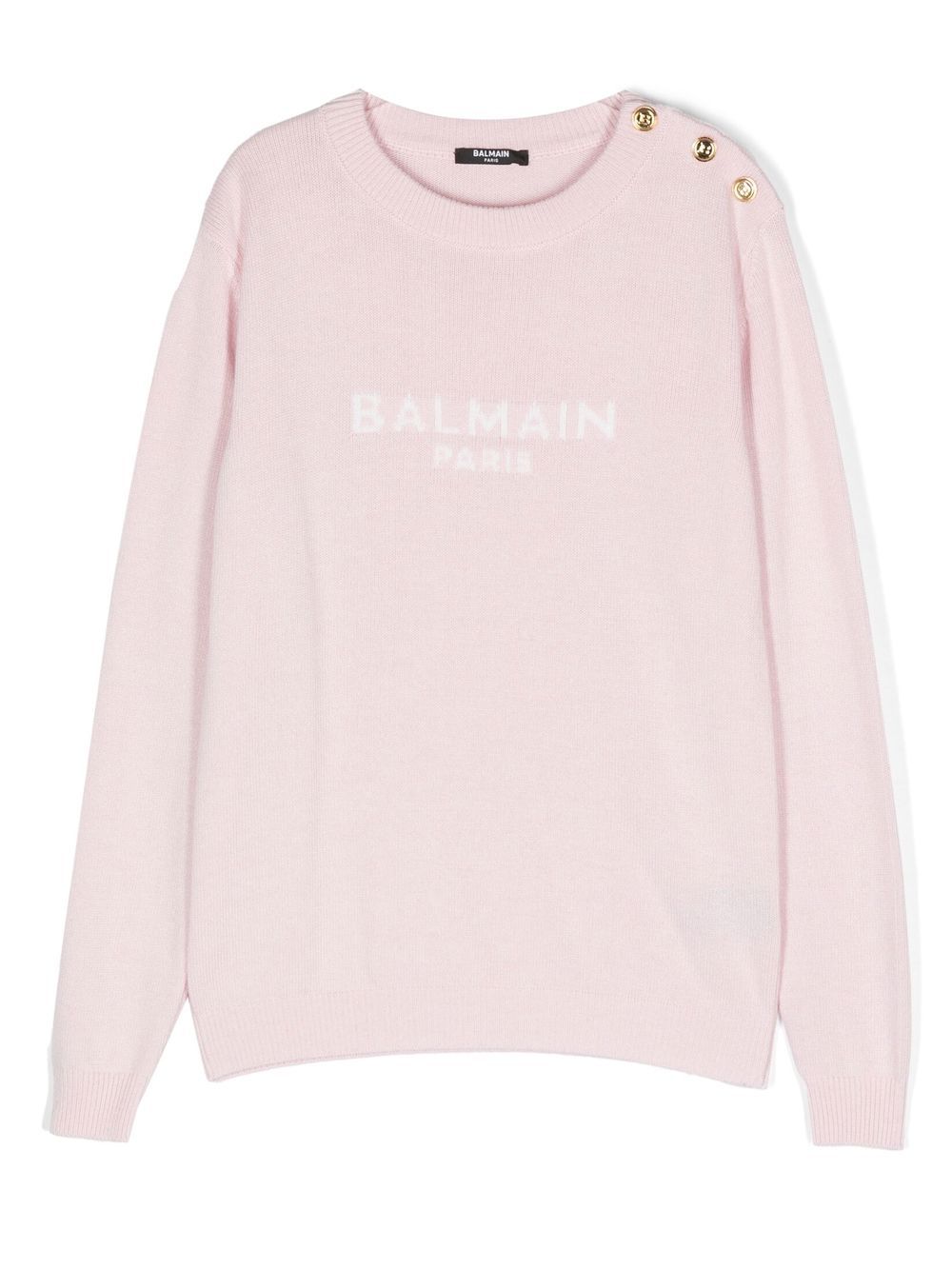 

Balmain Kids suéter con logo estampado - Rosado