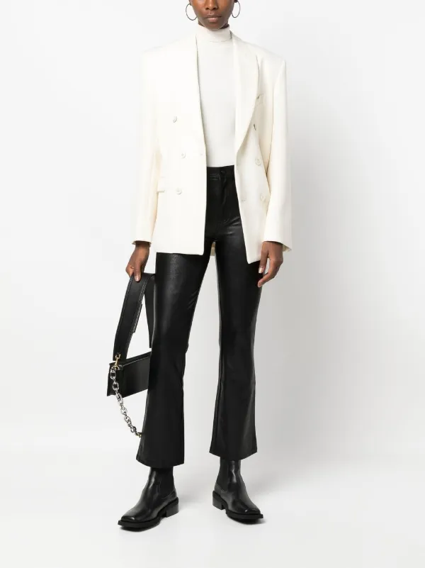 PAIGE Flared faux-leather Trousers | Black | FARFETCH JO