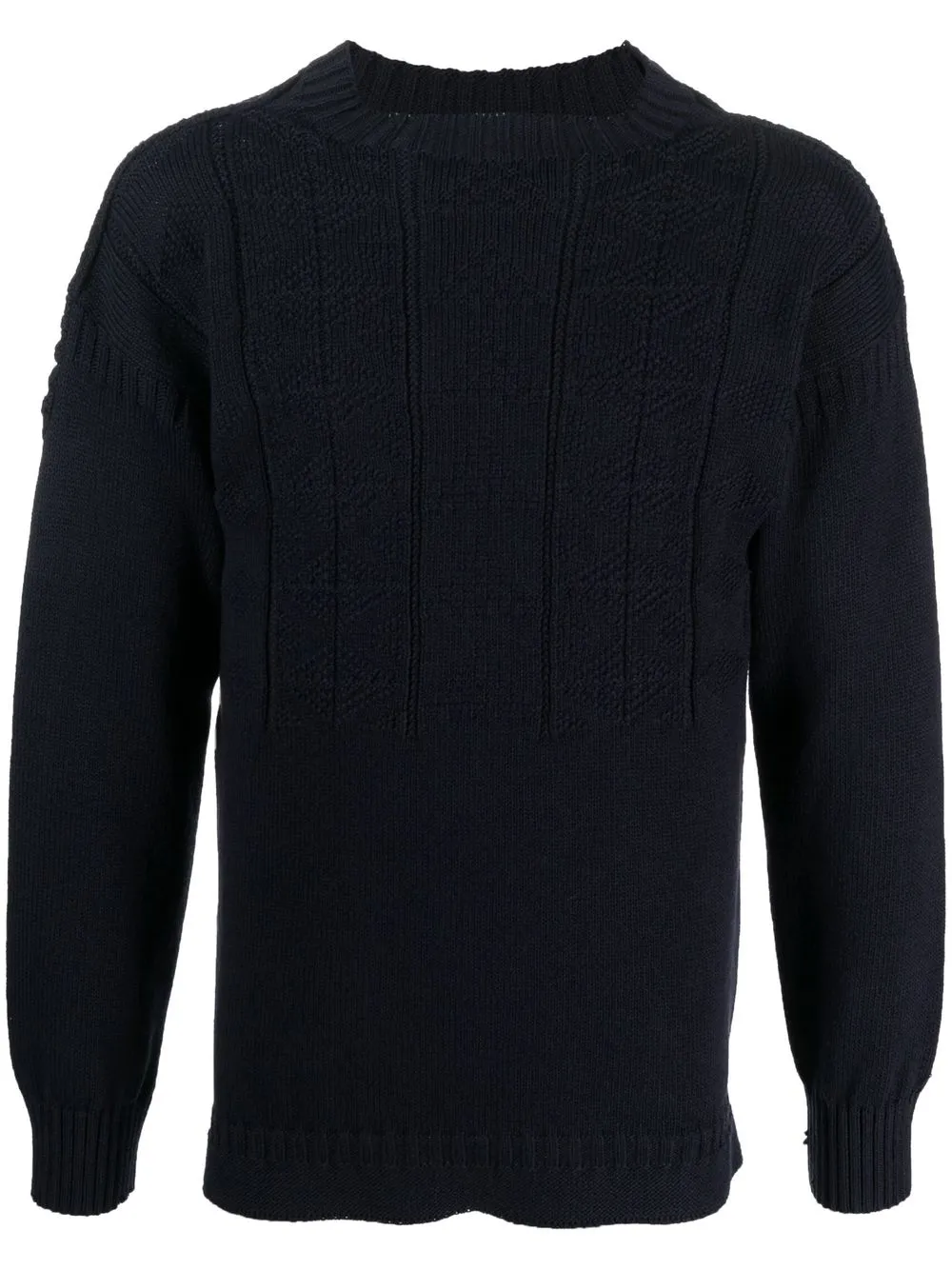 

Maison Margiela ribbed-trim embroidered jumper - Blue