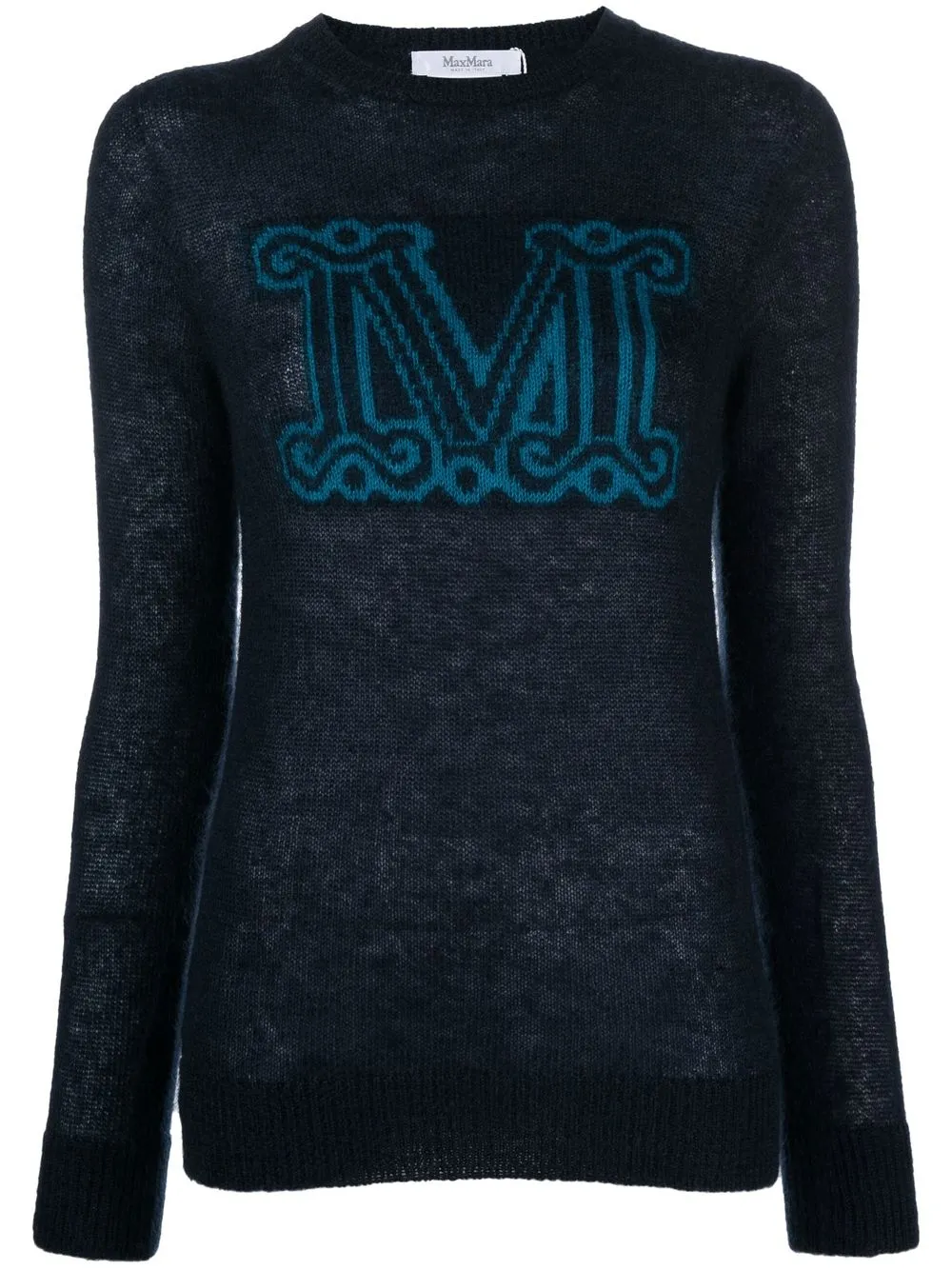 

Max Mara Chantal logo-knit jumper - Blue