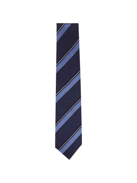 Isaia diagonal-stripe jacquard-weave tie