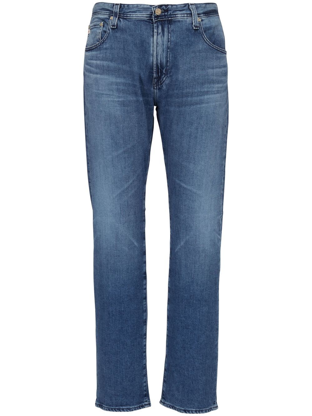 whiskering-detail straight-leg jeans