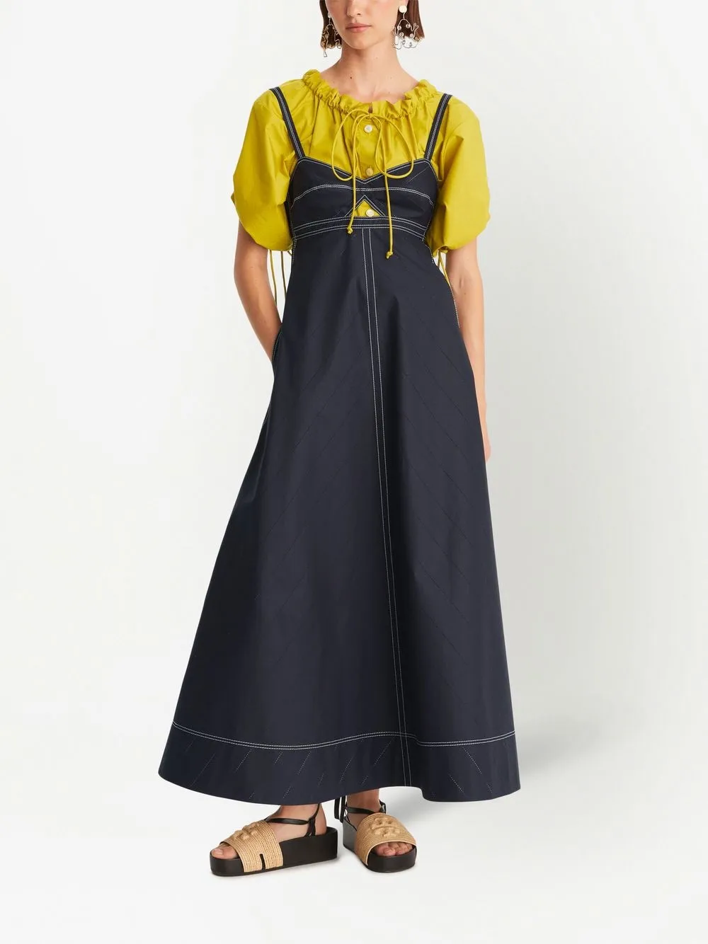 Tory Burch Jurk met contrasterend stiksel - Blauw