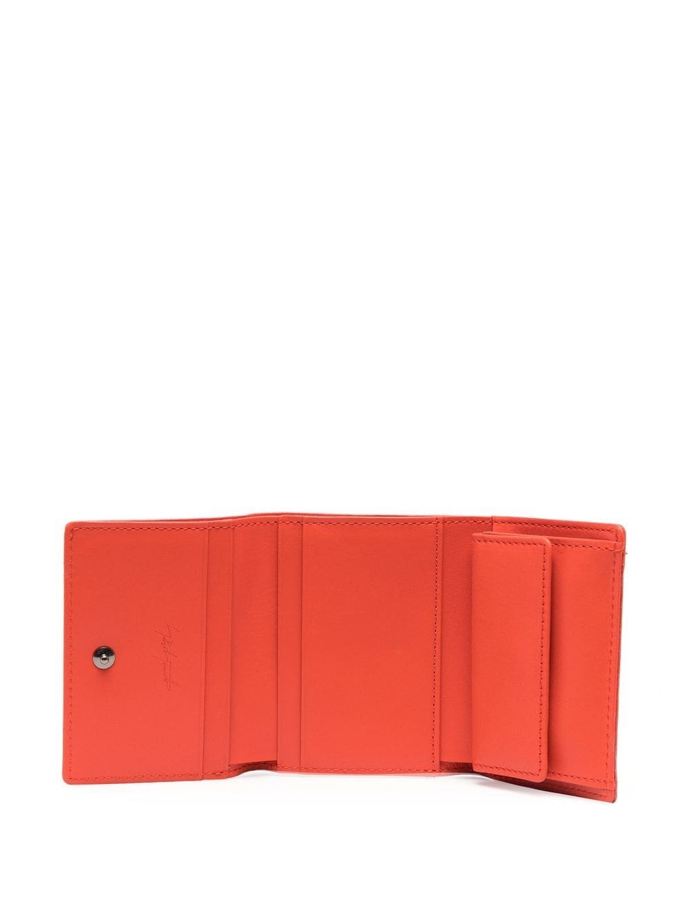 Shop Discord Yohji Yamamoto Logo-plaque Leather Wallet In Orange
