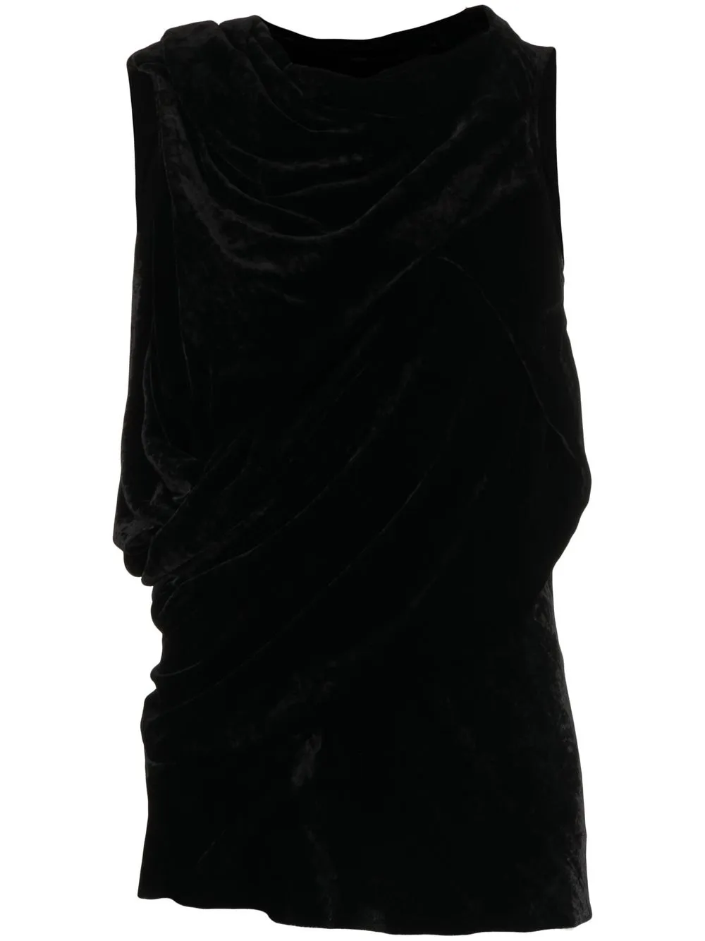 

Rick Owens cowl-neck velvet top - Black