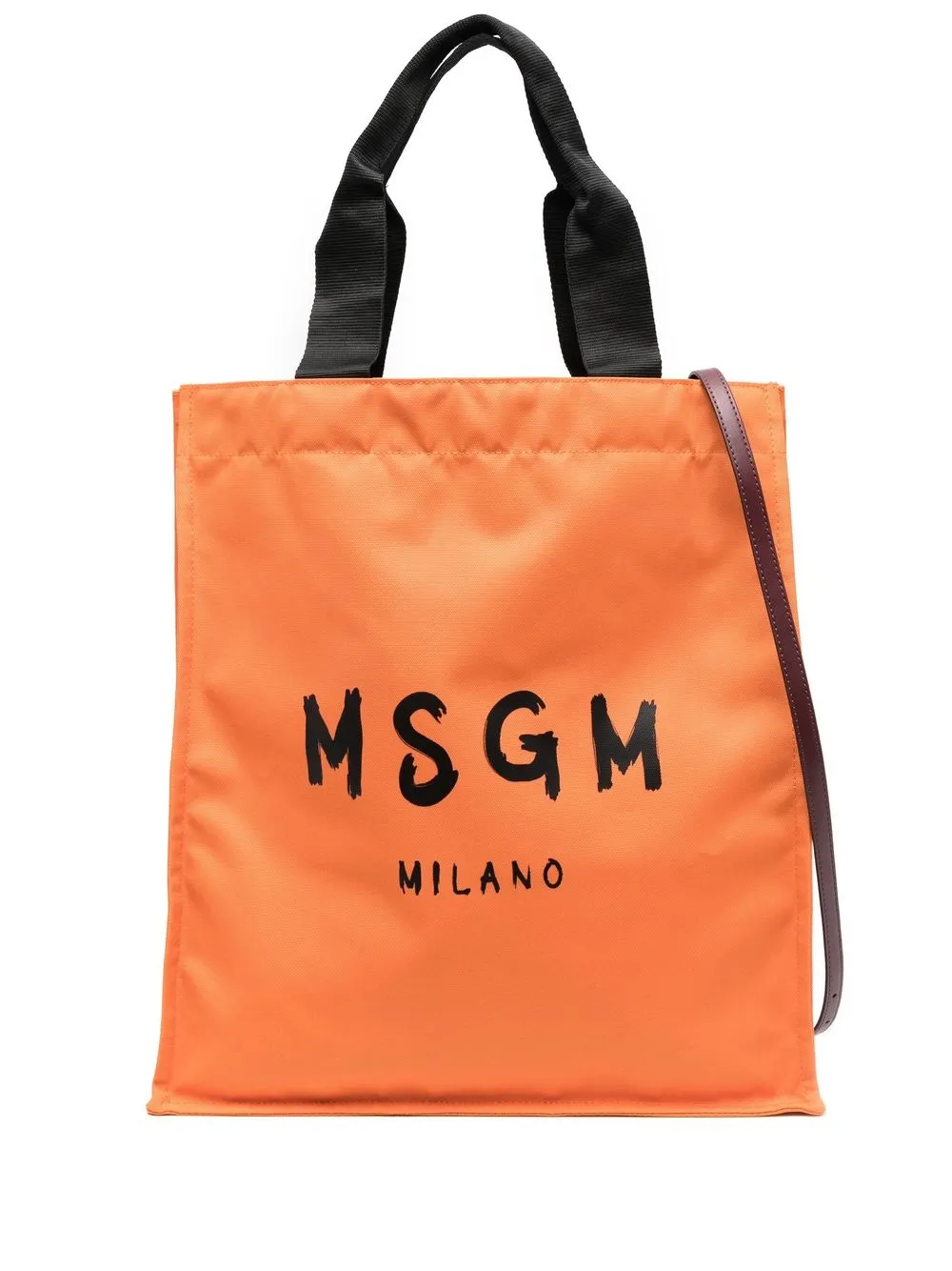 

MSGM tote con logo estampado - Naranja