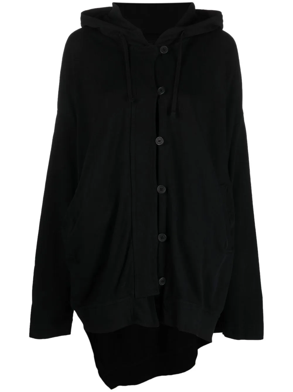 

Rundholz logo-print asymmetrical hoodie - Black