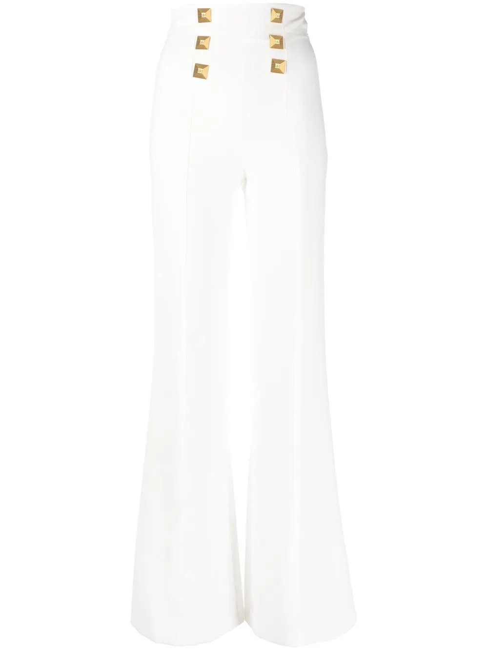 

Elisabetta Franchi high-waisted decorative-button trousers - White