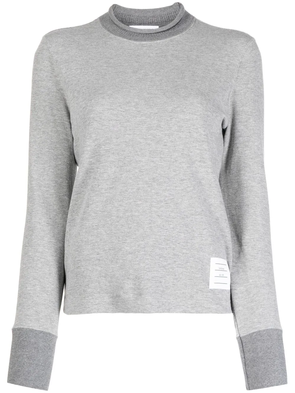 

Thom Browne logo-patch cotton sweatshirt - Grey