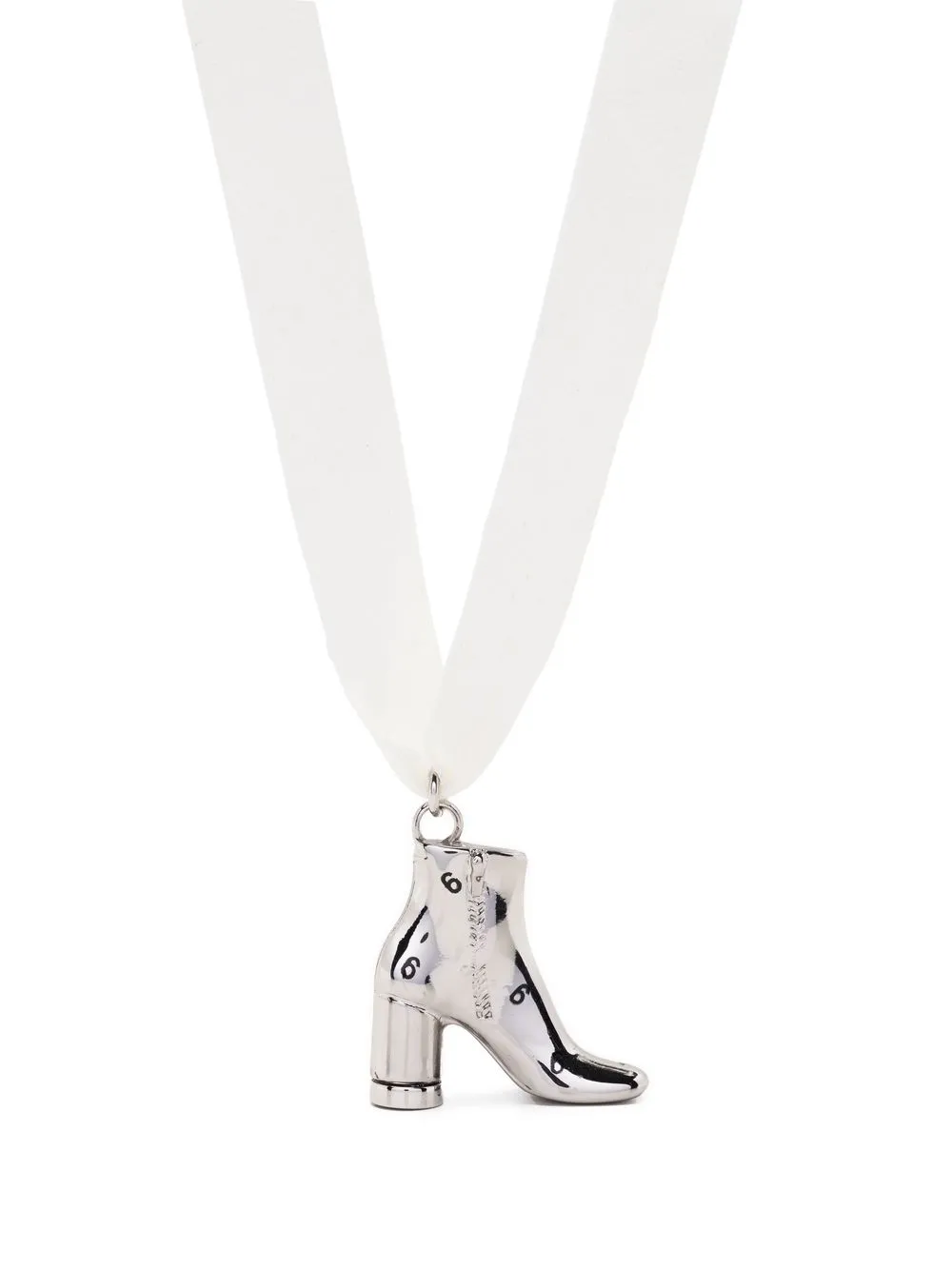 

MM6 Maison Margiela boot-pendant ribbon necklace - Silver
