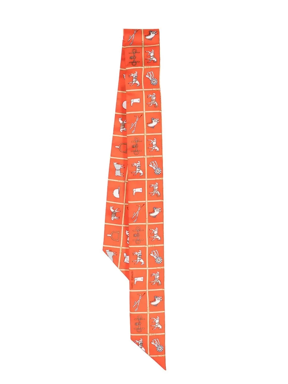 

Hermès 1990-2000s pre-owned Couvertures Et Tenues De Jour Twilly silk scarf - Orange