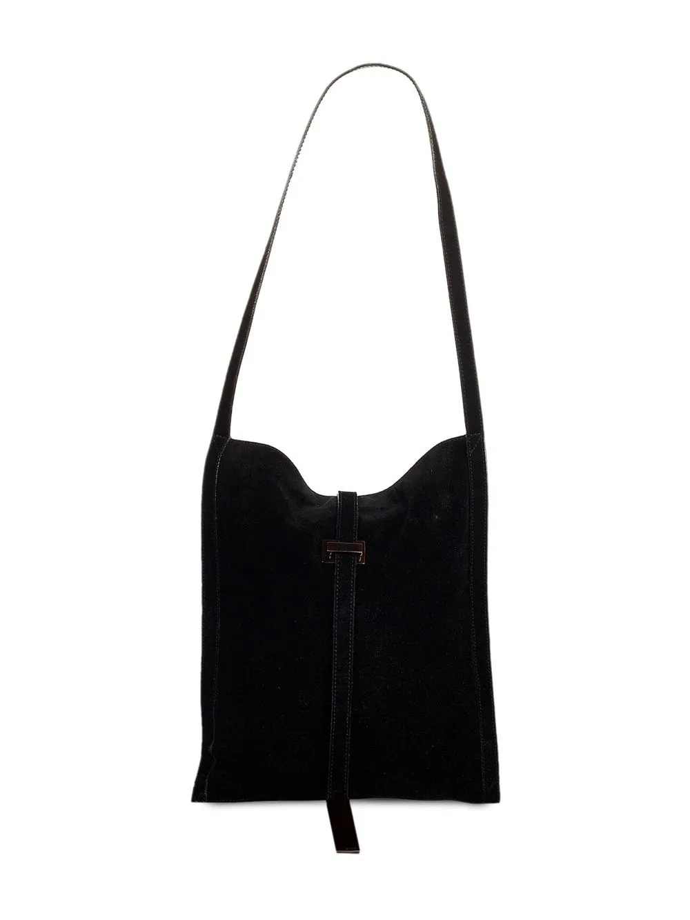 

Gucci Pre-Owned strap-fastened suede shoulder bag - Black
