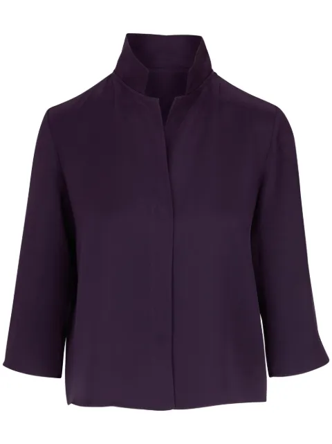 Peter Cohen stand-up collar silk shirt