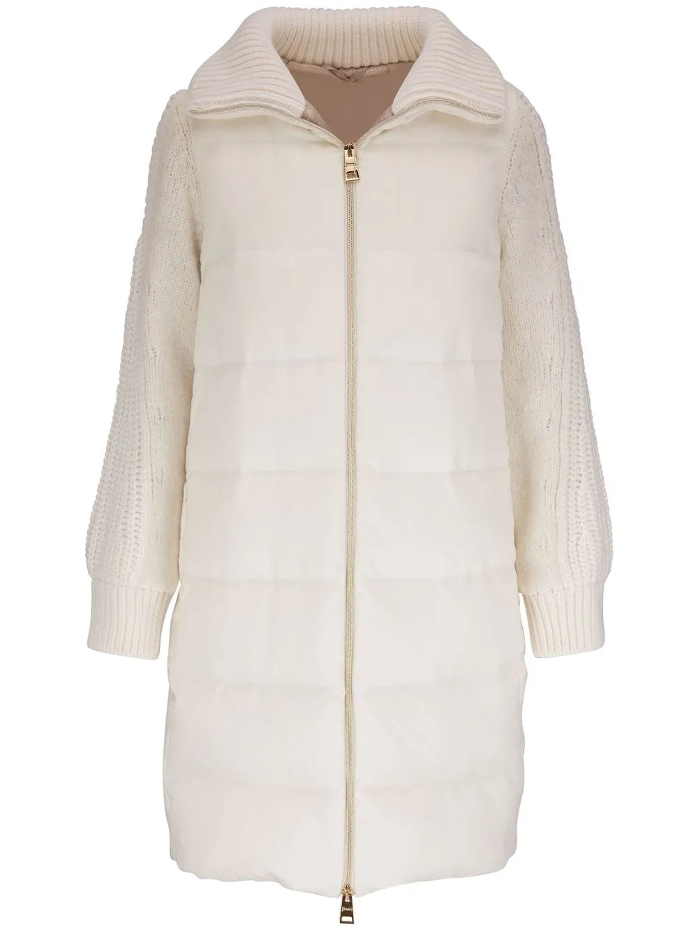 

Herno knitted-panels feather-down parka - White