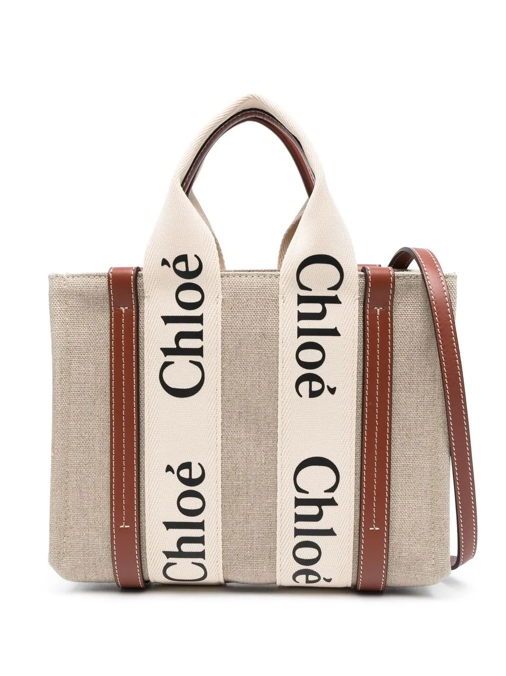 

Chloé tote con logo estampado - Neutro