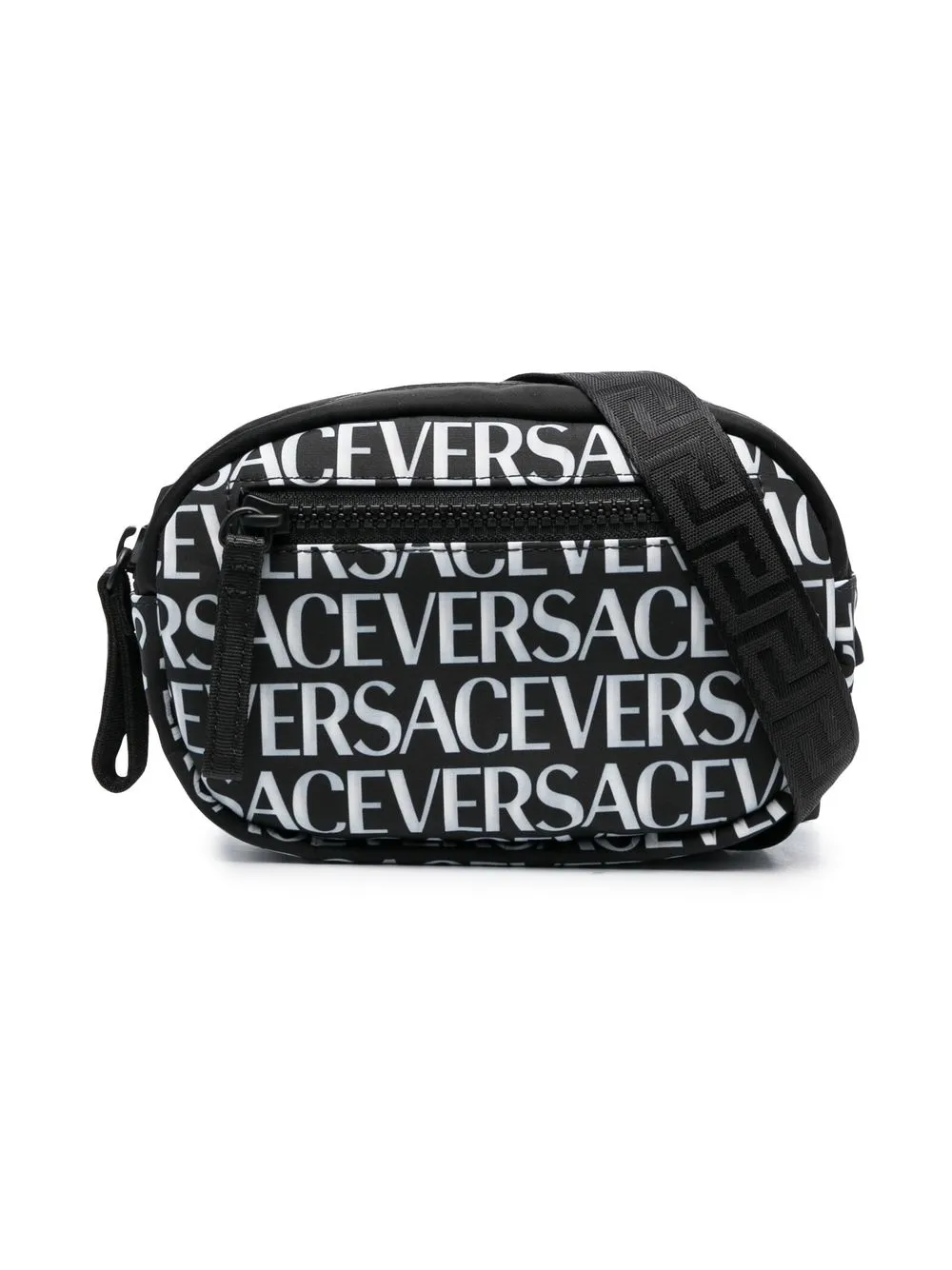 

Versace Kids bolsa de hombro con logo estampado - Negro