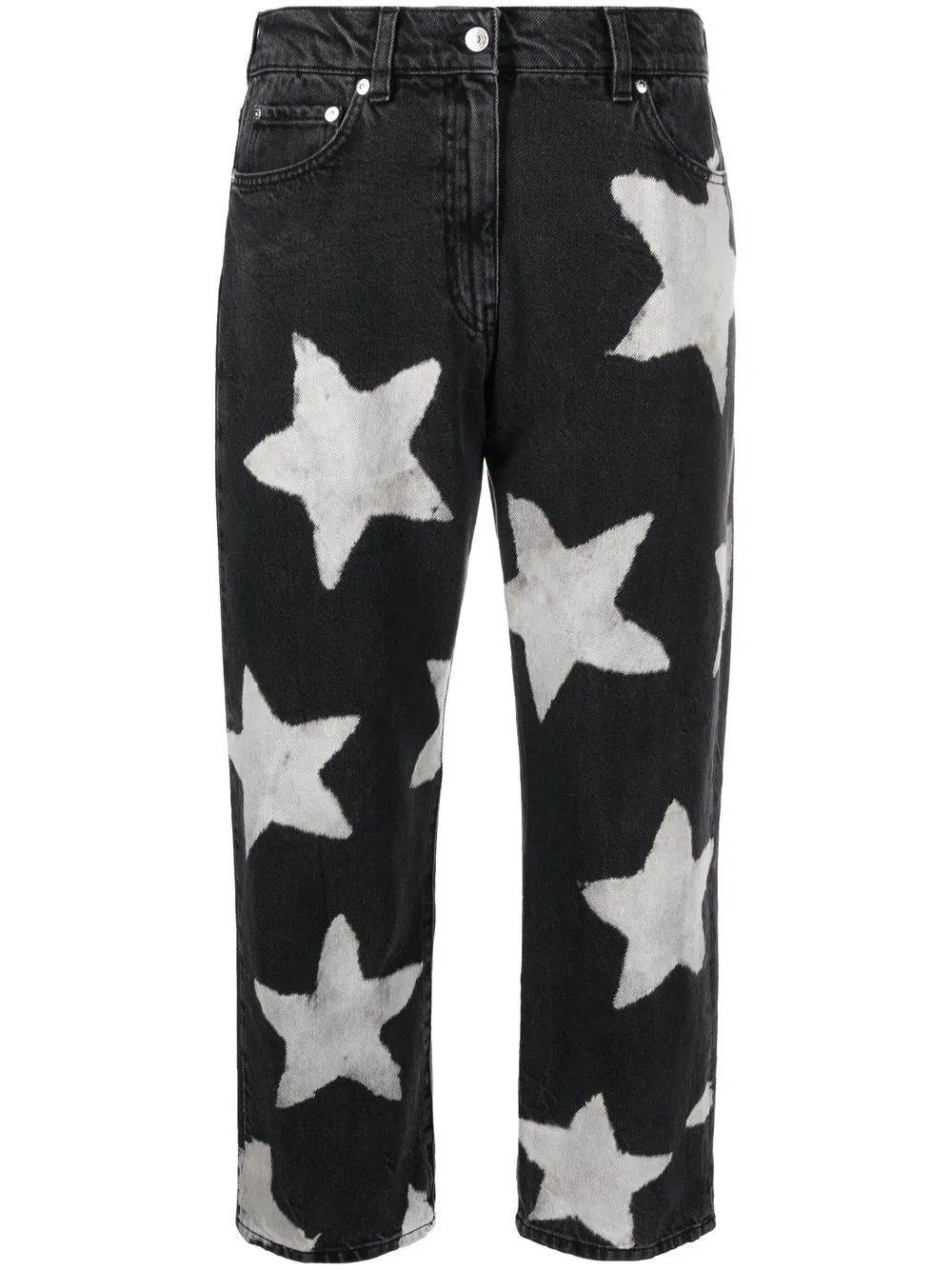 

MSGM star print cropped jeans - Black