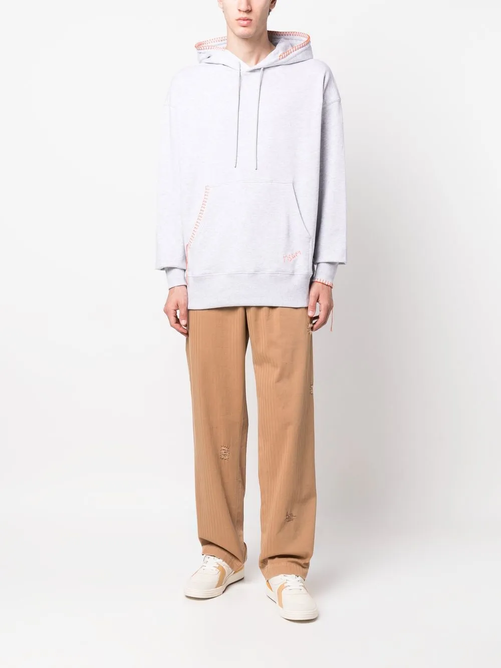 MSGM Hoodie met gestikte afwerking - Grijs