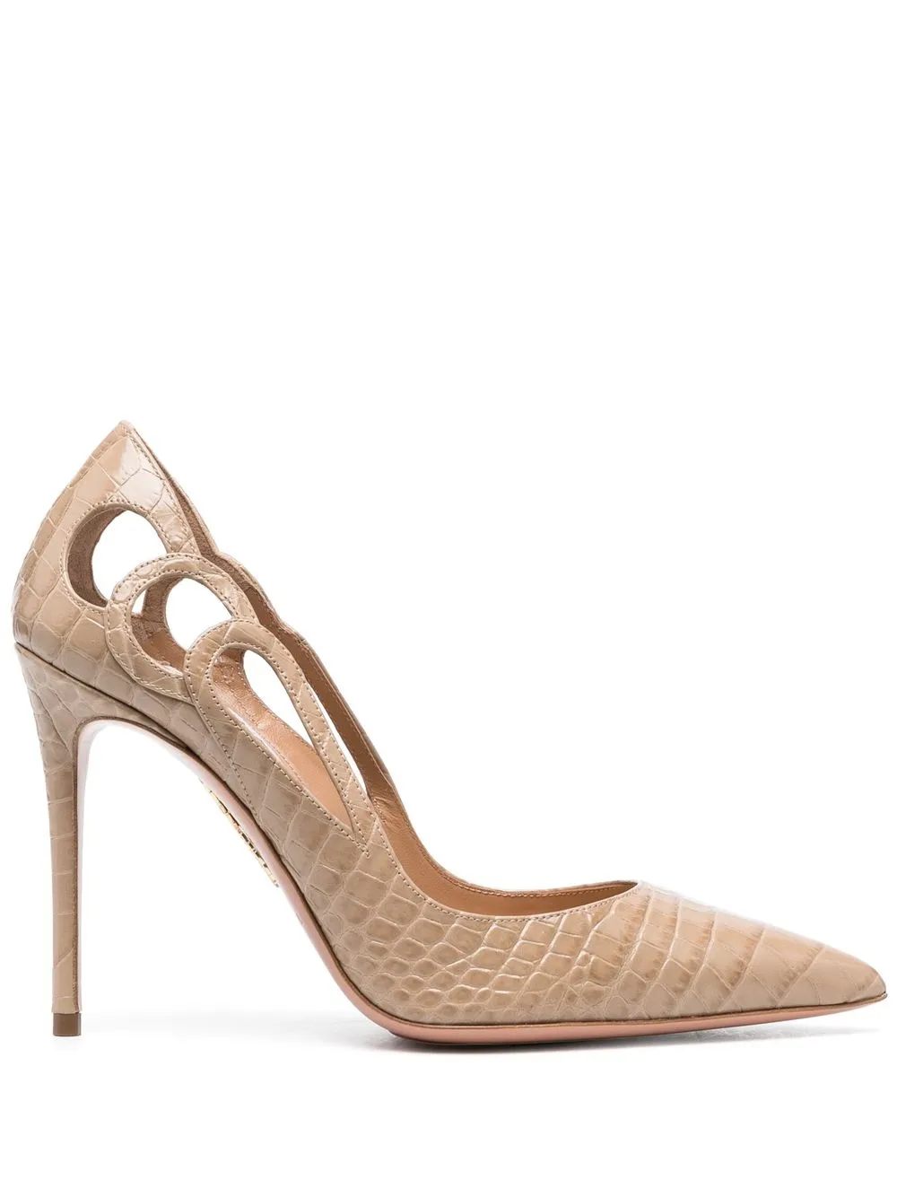 

Aquazzura croco-effect 100mm pumps - Neutrals