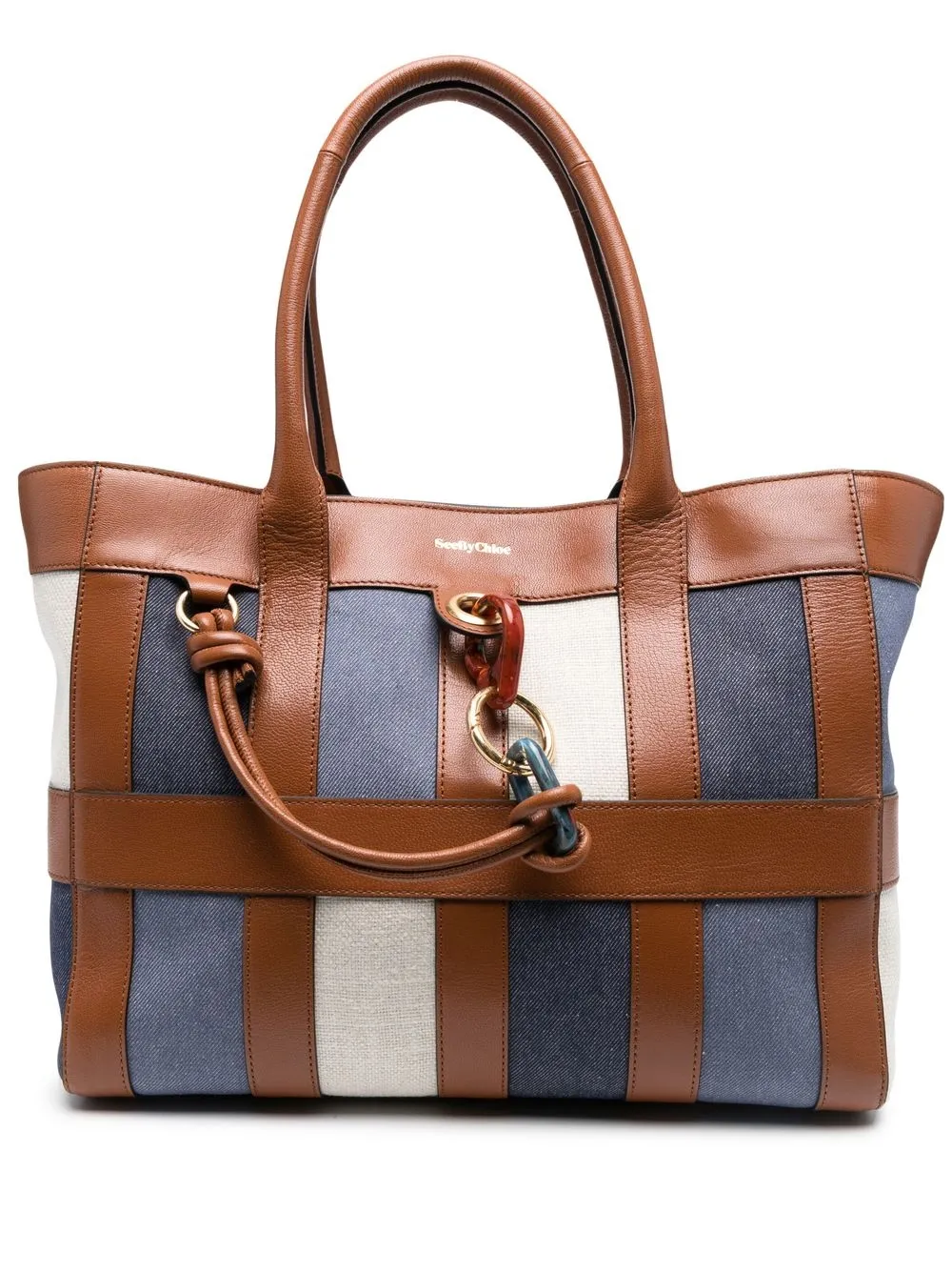 

See by Chloé patchwork tote bag - Brown