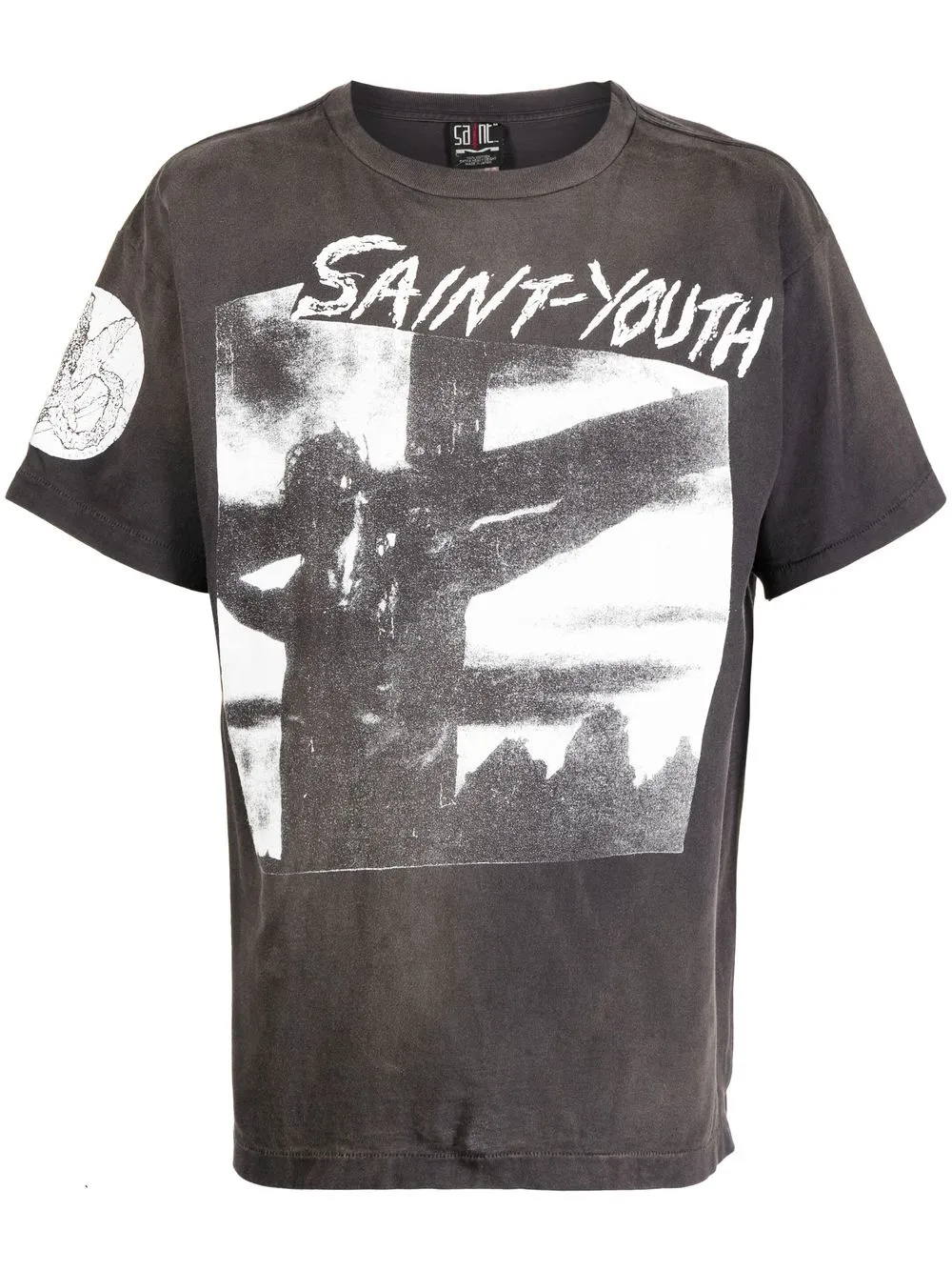 

SAINT MXXXXXX logo-print detail T-shirt - Black