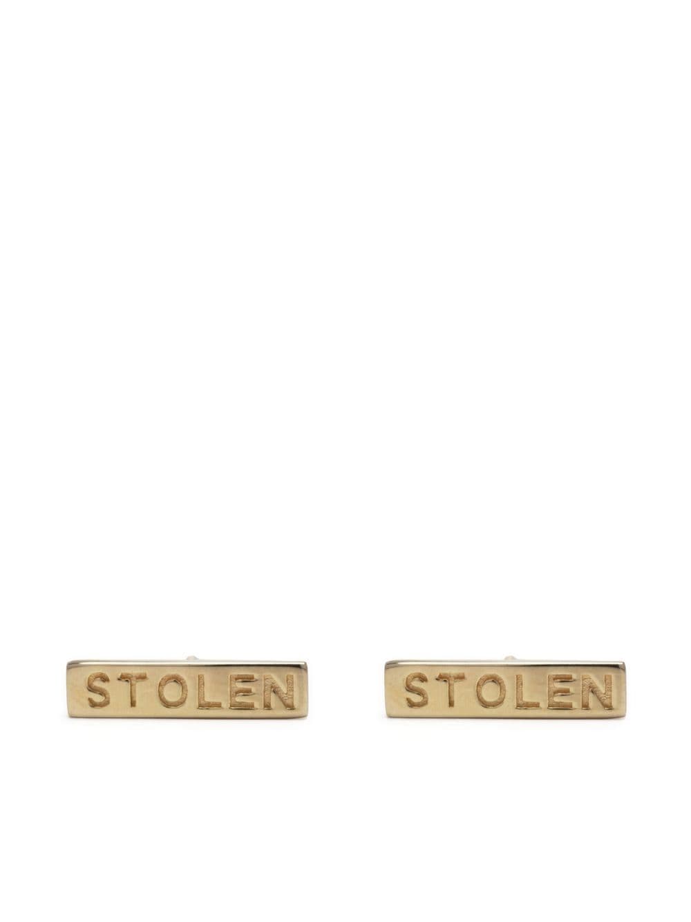Stolen Girlfriends Club Tiny Stolen Bar earrings - Gold