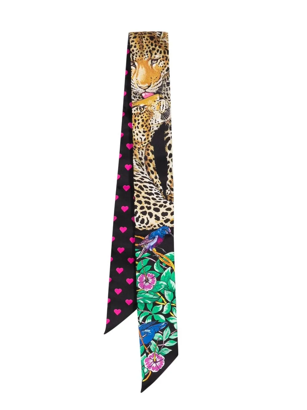 

Hermès 1990-2000s pre-owned Jungle Love Twilly silk scarf - Black