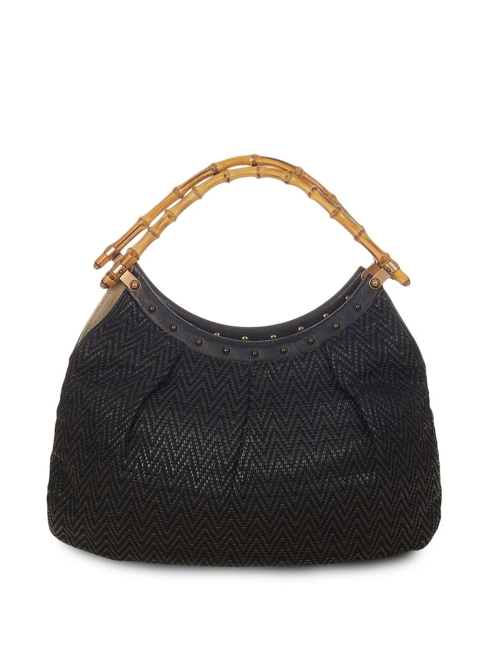 

Gucci Pre-Owned Bamboo interwoven top-handle bag - Black