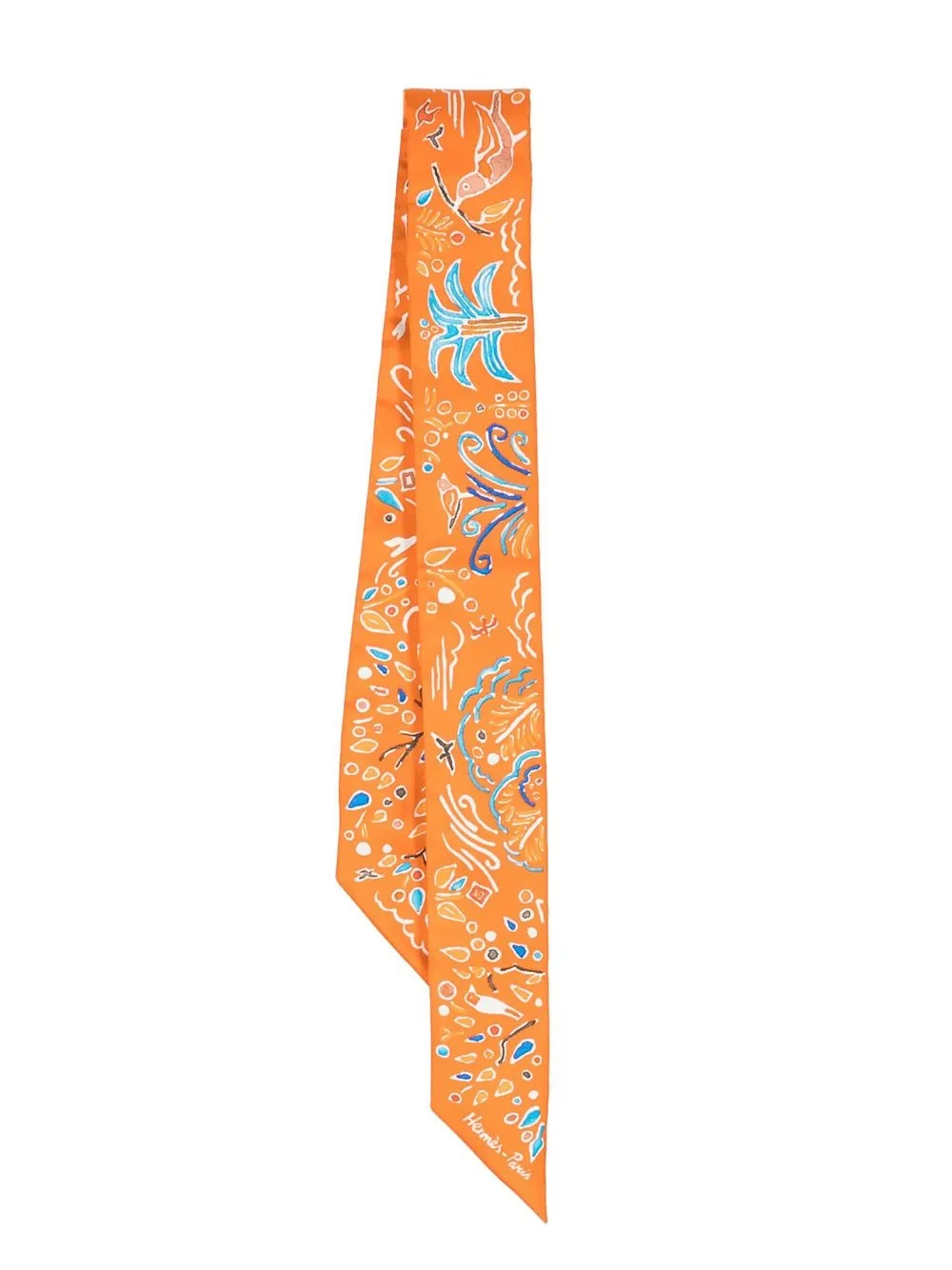 

Hermès 1990-2000s pre-owned Twilly silk scarf - Orange