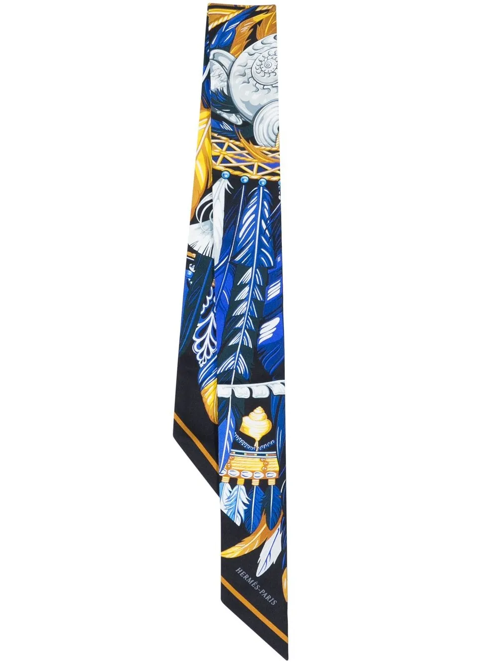 

Hermès 1990-2000s pre-owned Danse Pacifique Twilly silk scarf - Blue