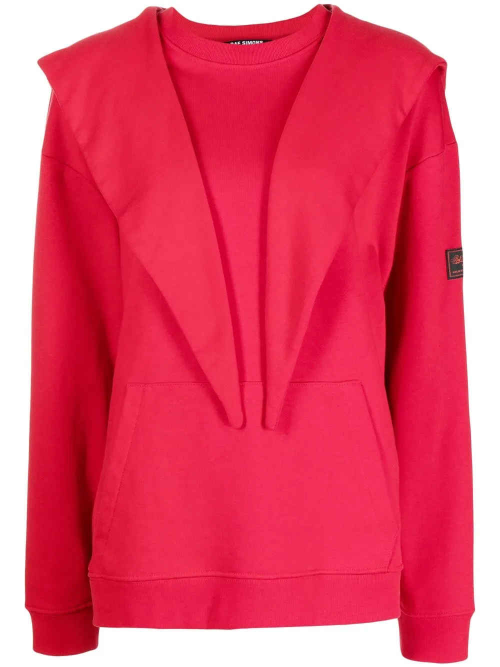 

Raf Simons logo-patch slouchy hoodie - Red