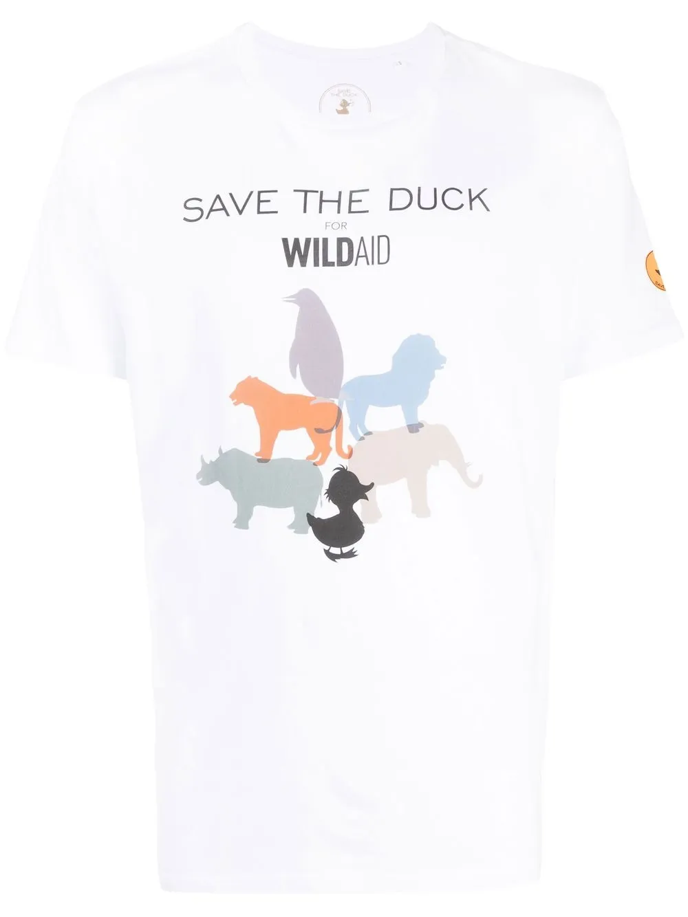 

Save The Duck playera con cuello redondo y estampado gráfico - Blanco