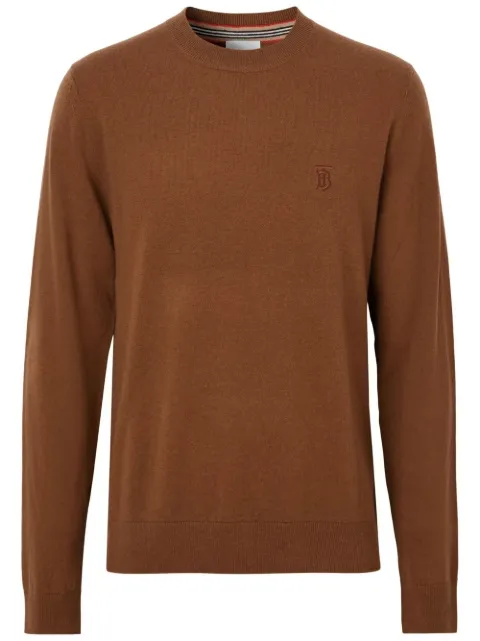 Burberry logo-embroidered cashmere jumper