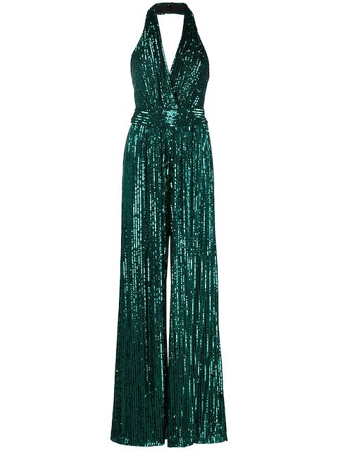 Elie Saab sequin-embellished striped jumpsuit